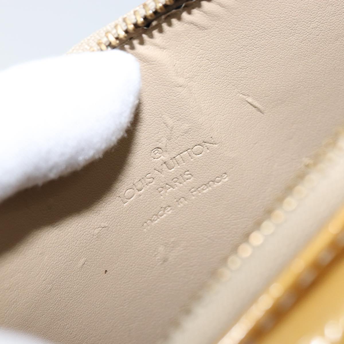 LOUIS VUITTON Monogram Vernis Motto Accessory Pouch Beige M91136 LV Auth ka2577