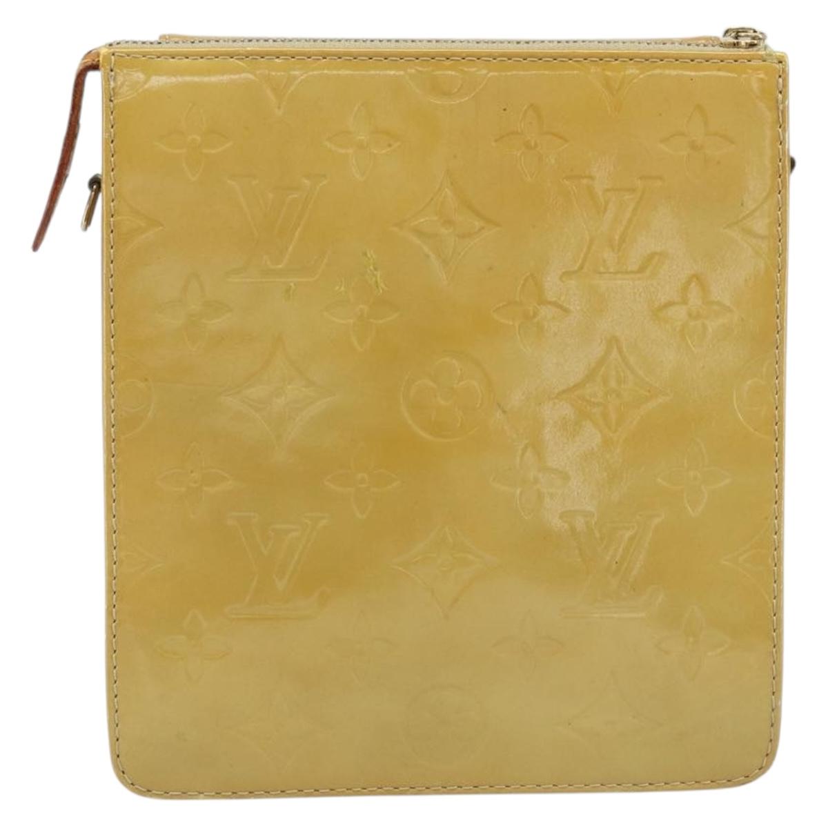 LOUIS VUITTON Monogram Vernis Motto Accessory Pouch Beige M91136 LV Auth ka2577