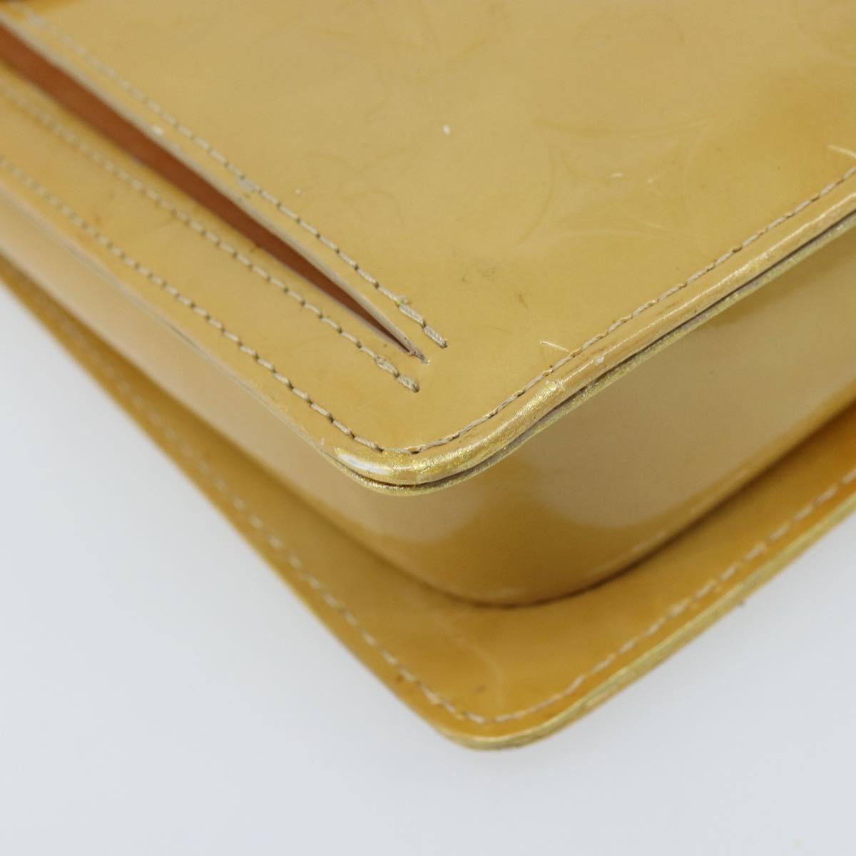 LOUIS VUITTON Monogram Vernis Motto Accessory Pouch Beige M91136 LV Auth ka2577