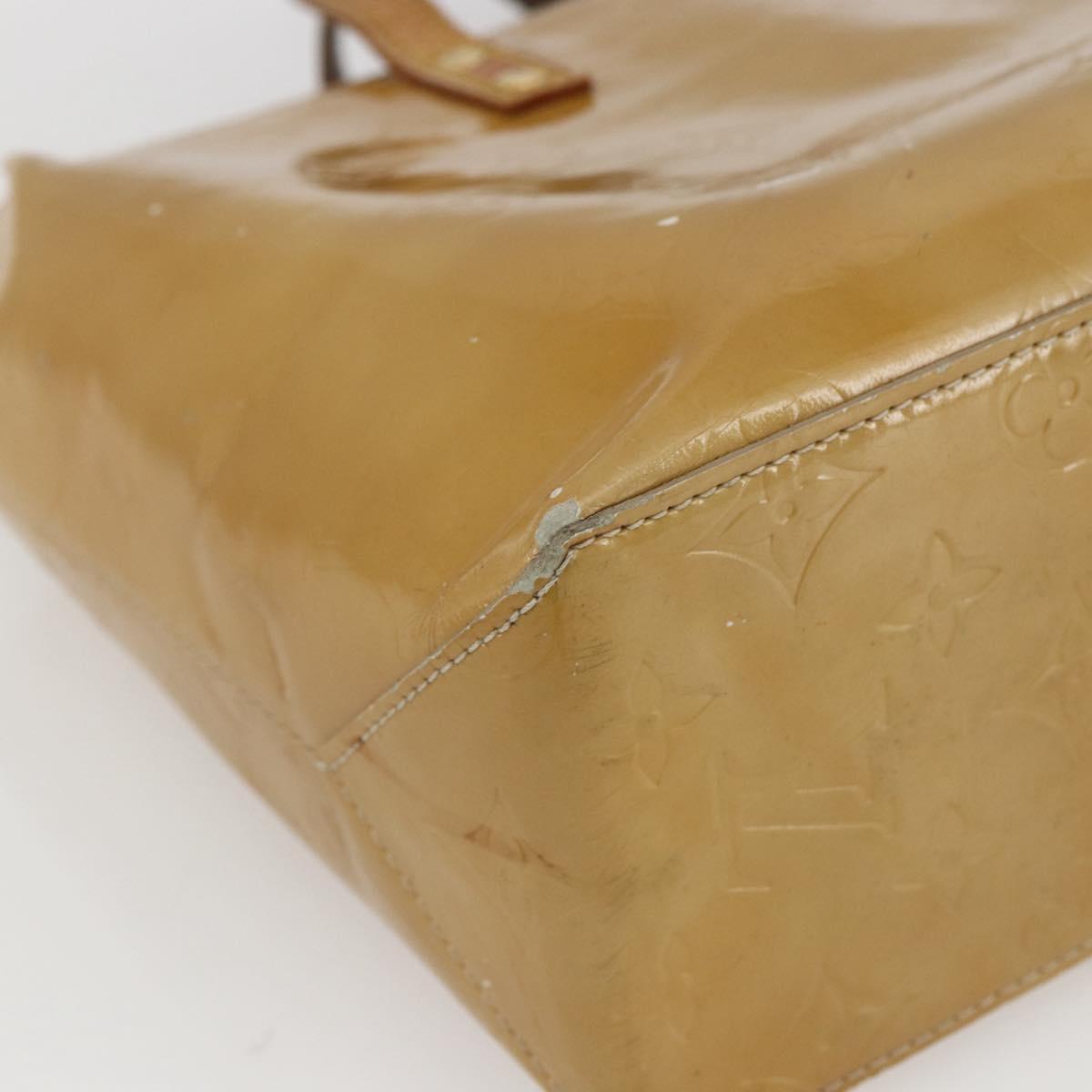 LOUIS VUITTON Monogram Vernis Reade PM Hand Bag Noisette M91334 LV Auth ka2578