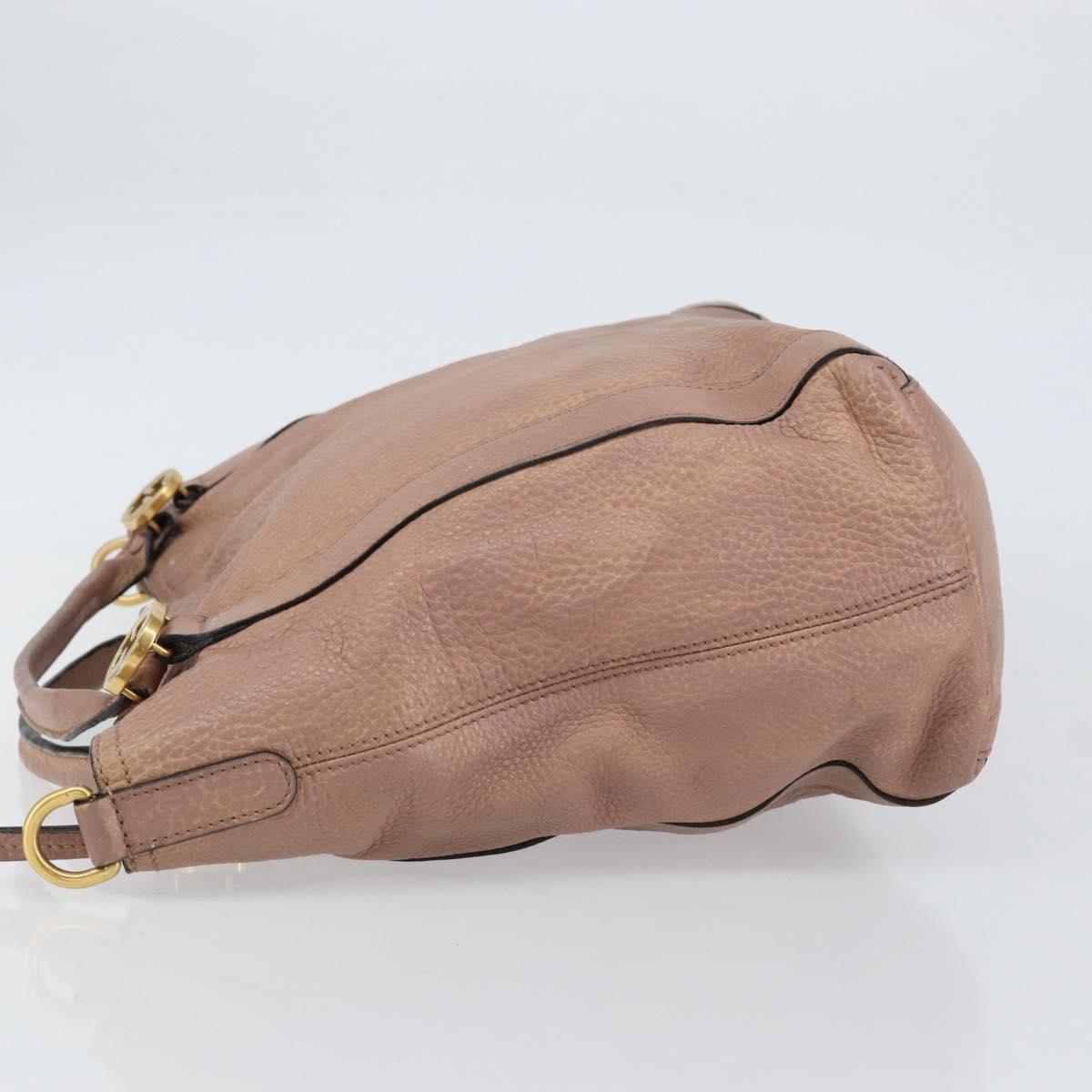 GUCCI Hand Bag Leather Pink Gold 323675 Auth ka258
