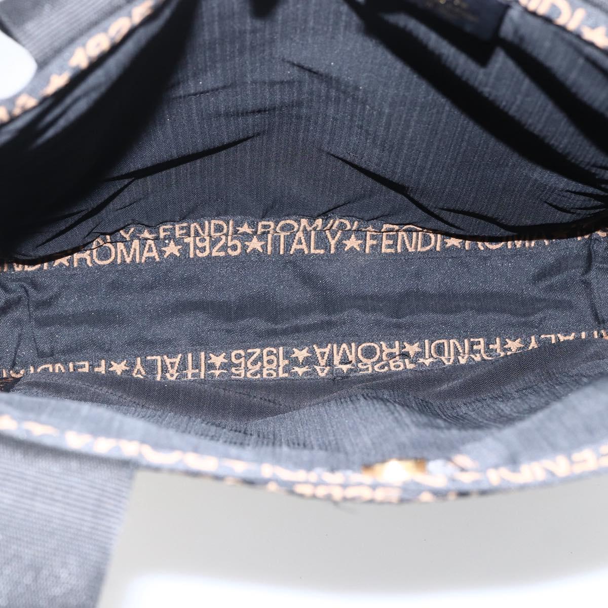 FENDI Tote Bag Raffia Black Gold Auth ka2580A