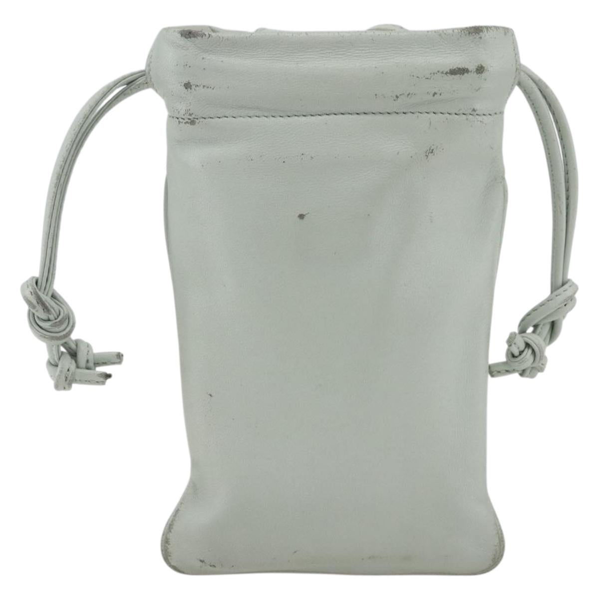 LOEWE Anagram Shoulder Bag Leather Light Blue Auth ka2596