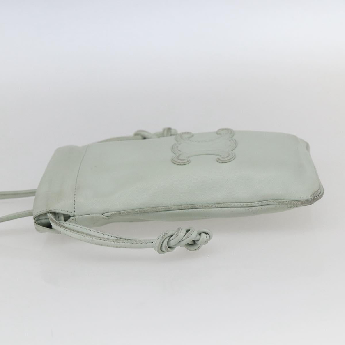 LOEWE Anagram Shoulder Bag Leather Light Blue Auth ka2596
