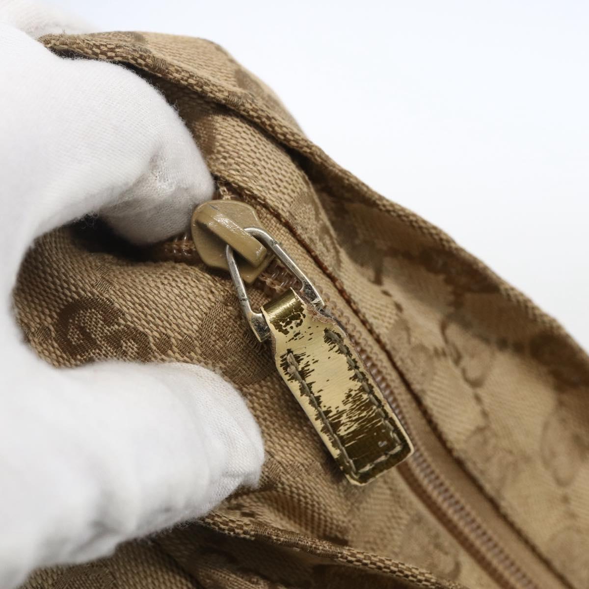 GUCCI GG Canvas Sherry Line Hand Bag Beige Gold 131230 Auth ka2599