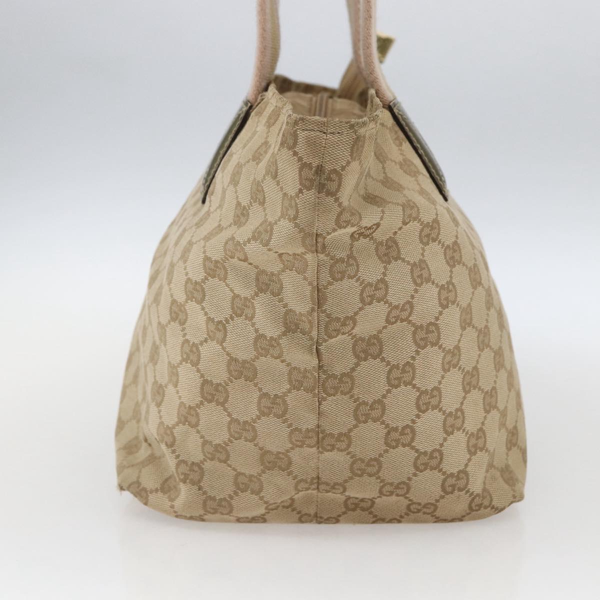 GUCCI GG Canvas Sherry Line Hand Bag Beige Gold 131230 Auth ka2599
