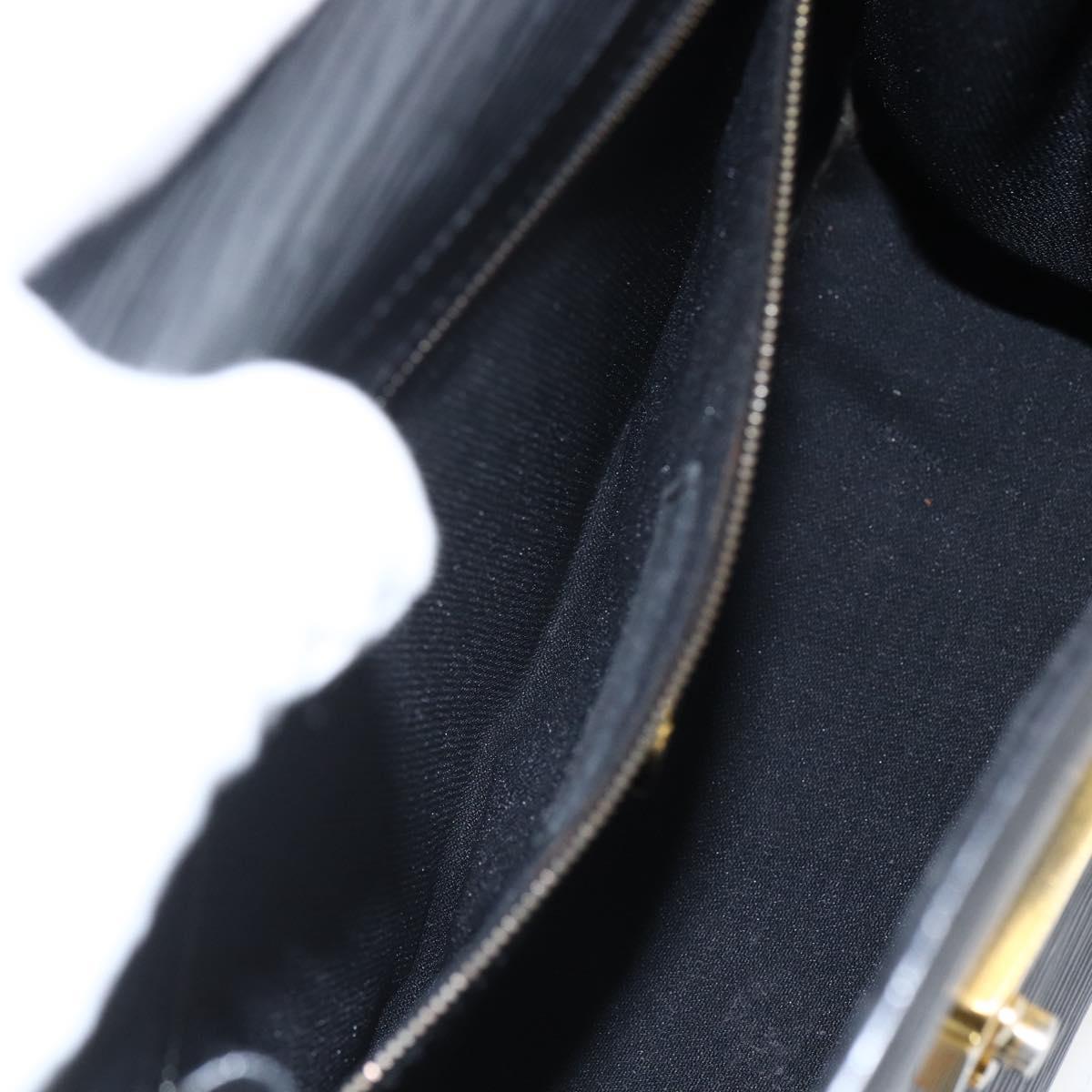 FENDI Hand Bag Leather Black Gold Auth ka2601