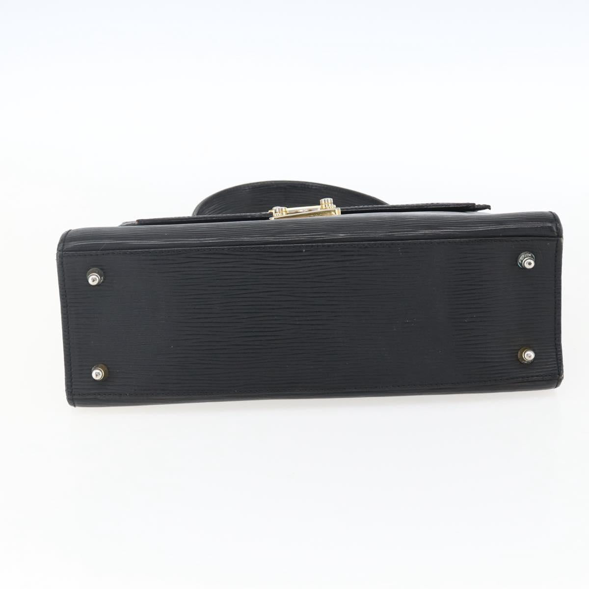 FENDI Hand Bag Leather Black Gold Auth ka2601