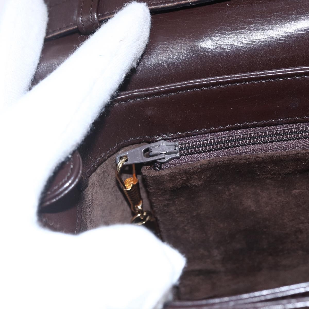 GUCCI Shoulder Bag Leather Brown Gold 004 46 0087 Auth ka263