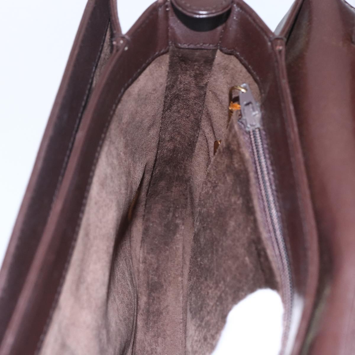 GUCCI Shoulder Bag Leather Brown Gold 004 46 0087 Auth ka263