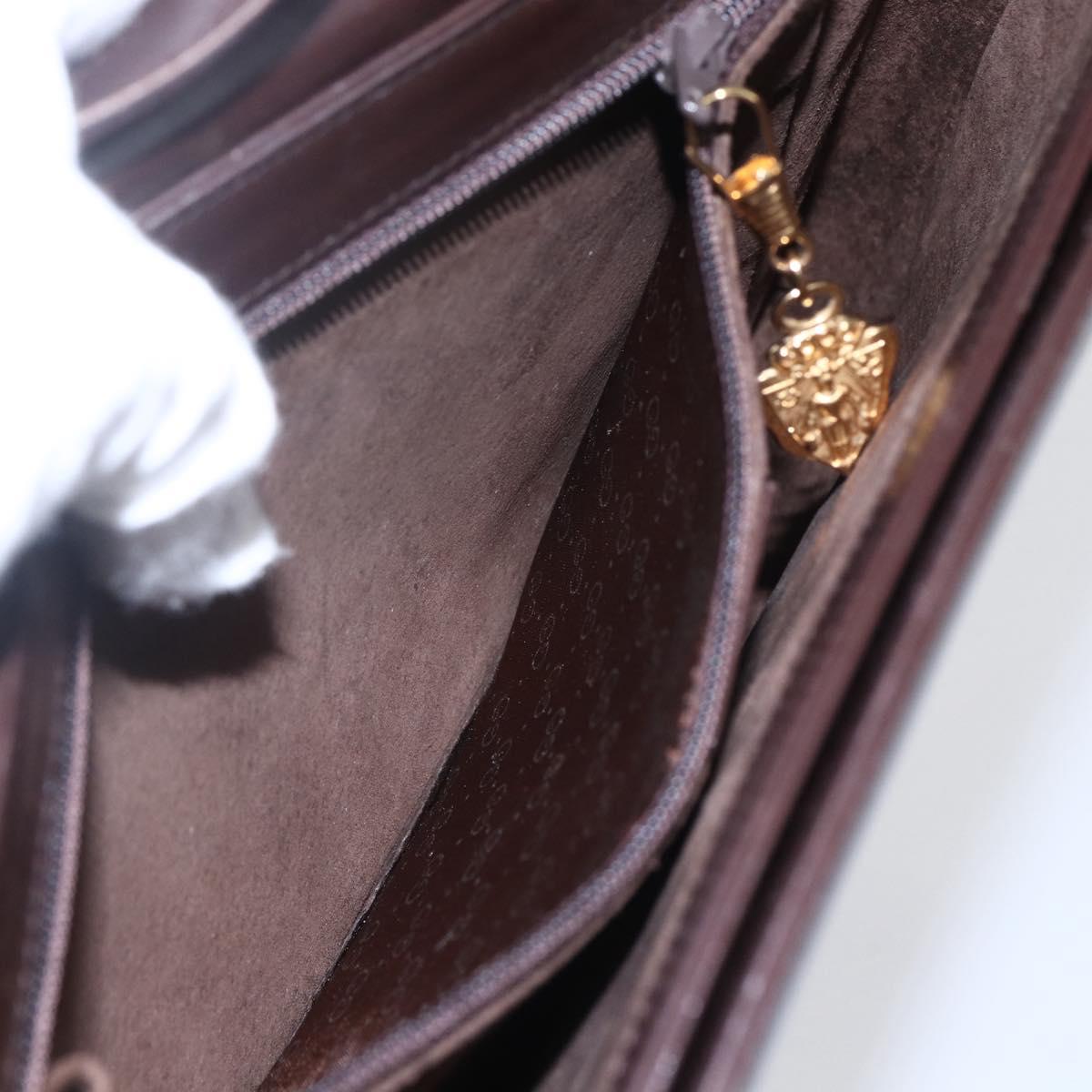 GUCCI Shoulder Bag Leather Brown Gold 004 46 0087 Auth ka263