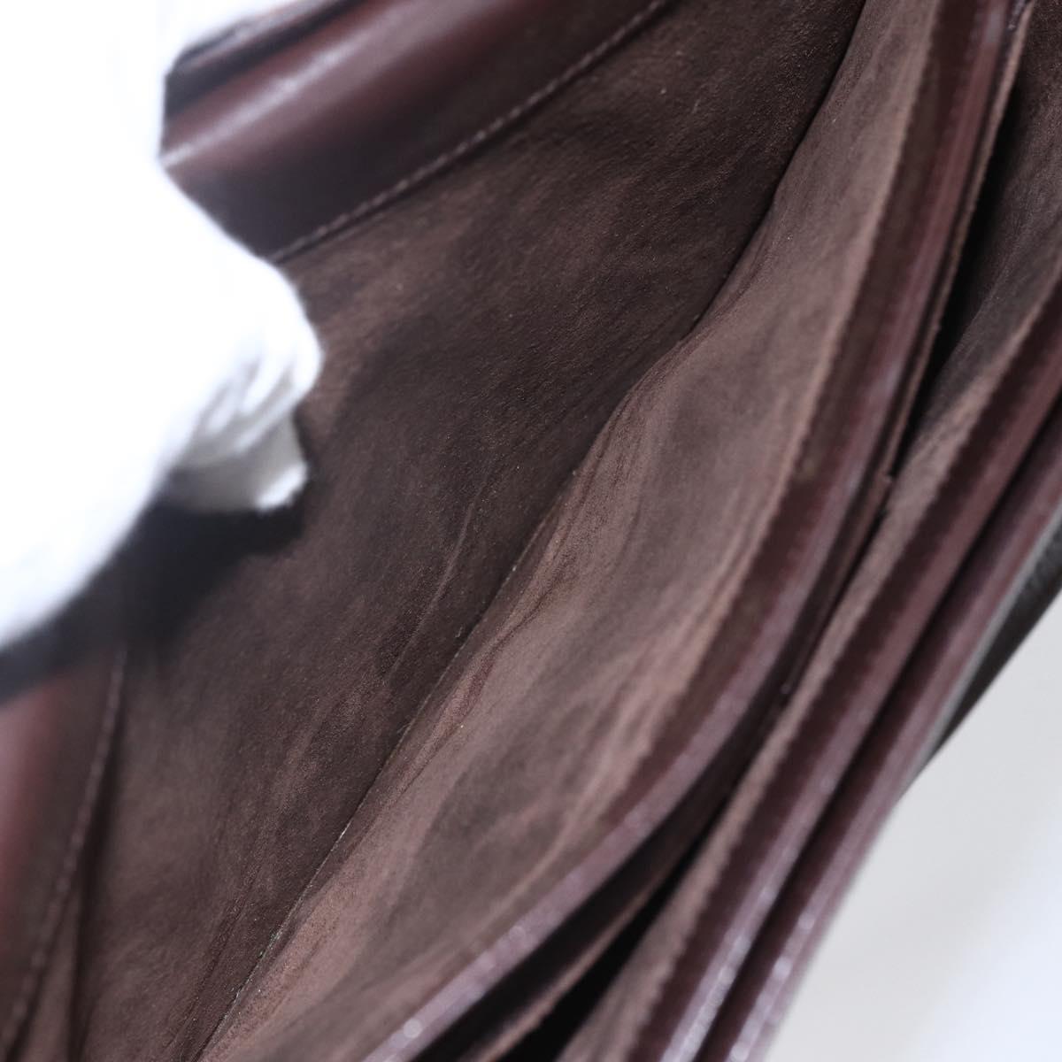 GUCCI Shoulder Bag Leather Brown Gold 004 46 0087 Auth ka263