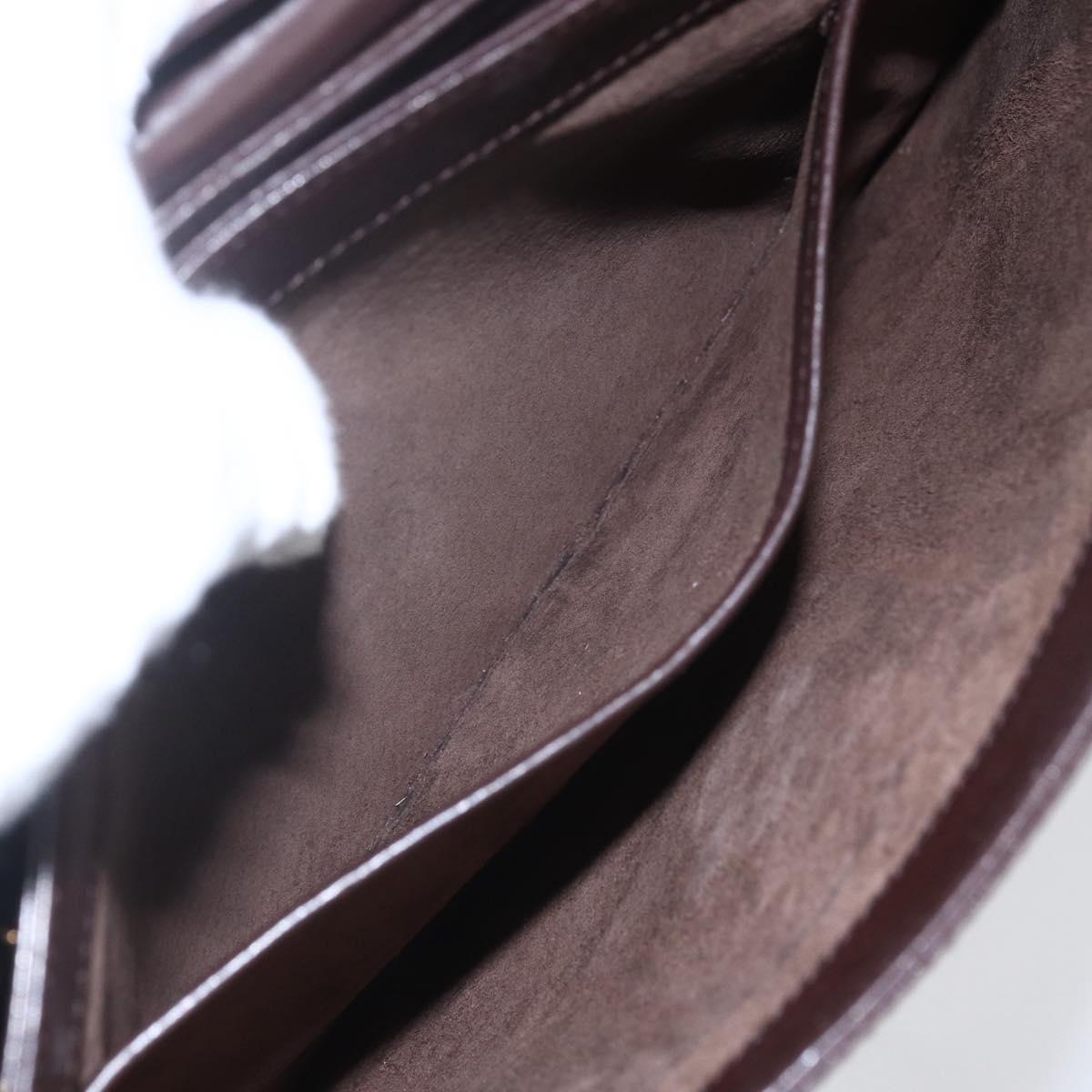 GUCCI Shoulder Bag Leather Brown Gold 004 46 0087 Auth ka263