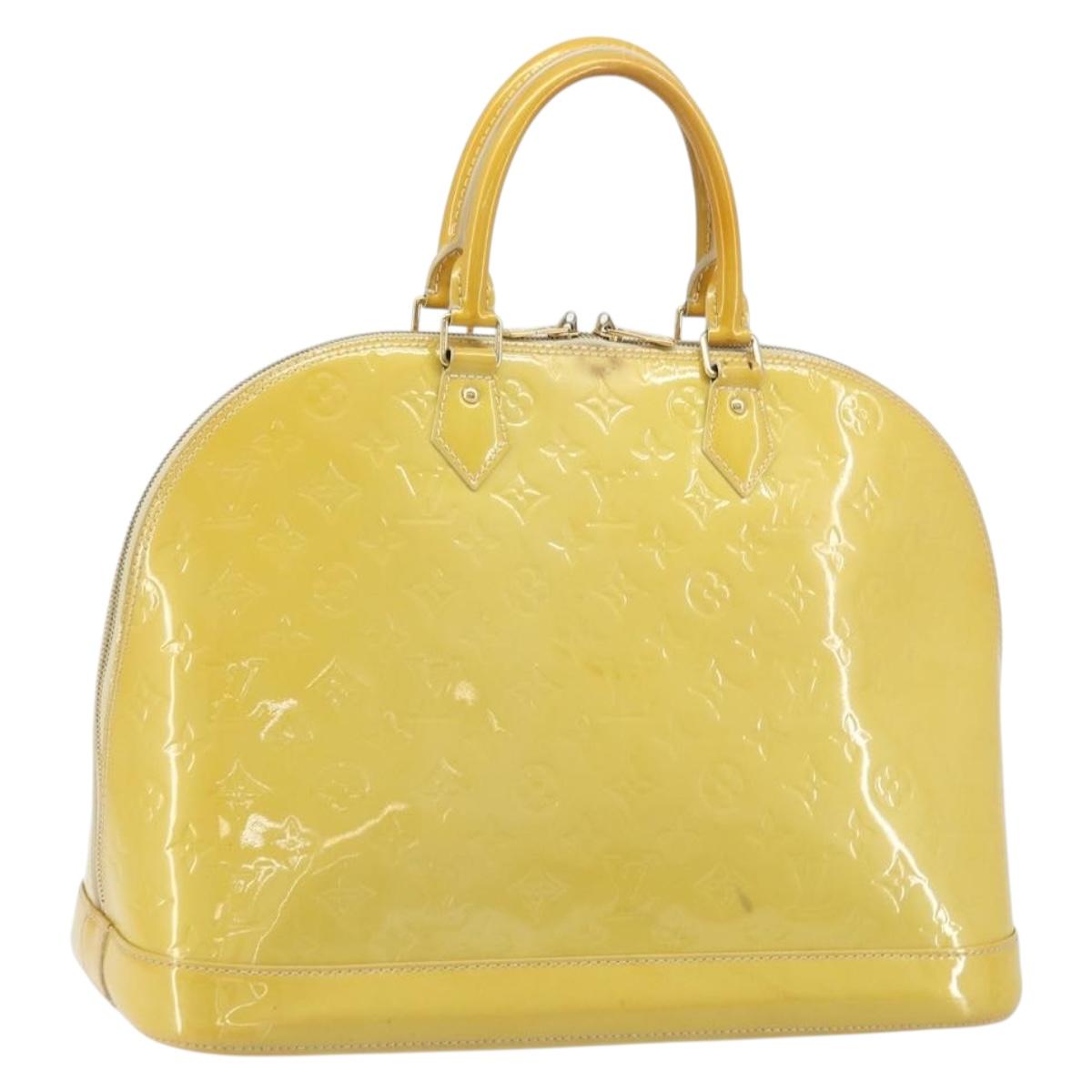 LOUIS VUITTON Monogram Vernis Alma GM Hand Bag Broncorail M91450 LV Auth ka2633
