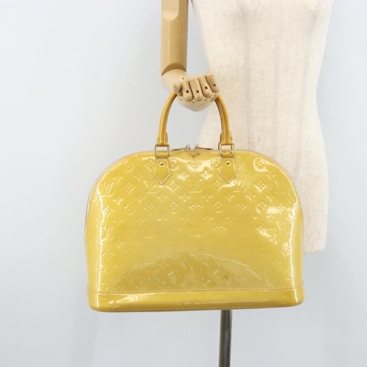 LOUIS VUITTON Monogram Vernis Alma GM Hand Bag Broncorail M91450 LV Auth ka2633