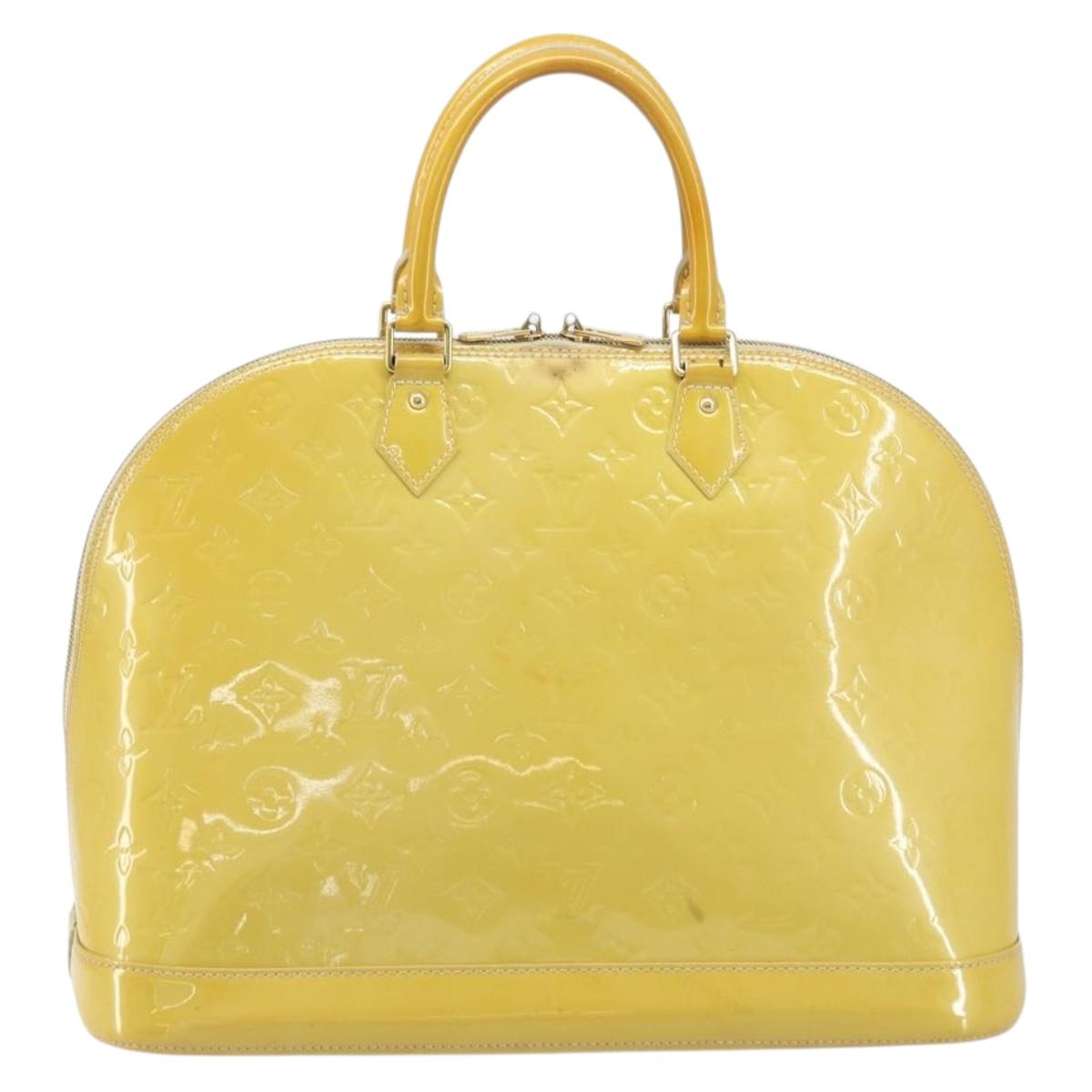 LOUIS VUITTON Monogram Vernis Alma GM Hand Bag Broncorail M91450 LV Auth ka2633