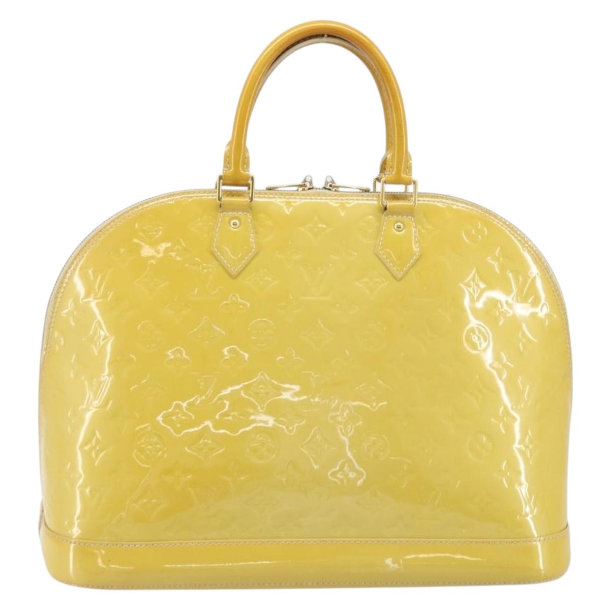 LOUIS VUITTON Monogram Vernis Alma GM Hand Bag Broncorail M91450 LV Auth ka2633
