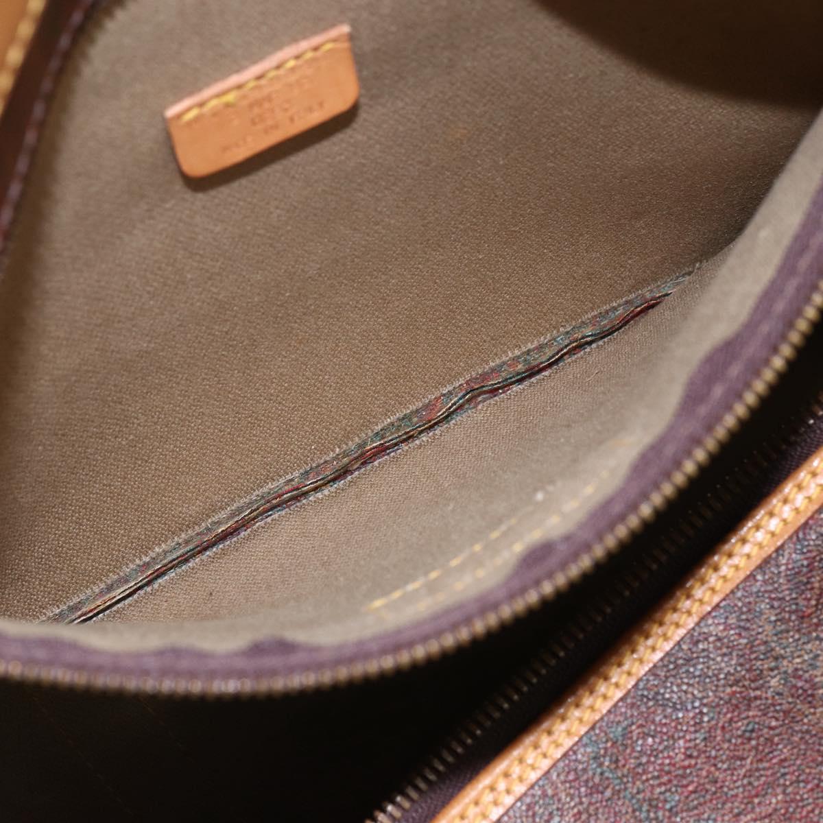 ETRO Paisley Boston Bag PVC Brown Gold Auth ka2636