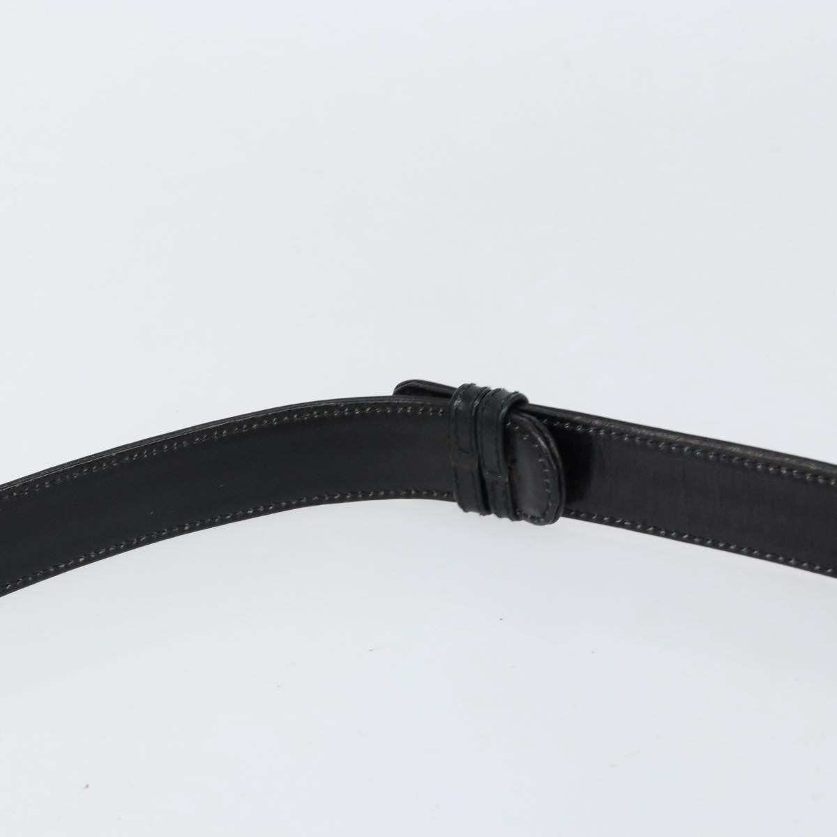 CELINE Horse Carriage Shoulder Bag Leather Black Gold Auth ka264