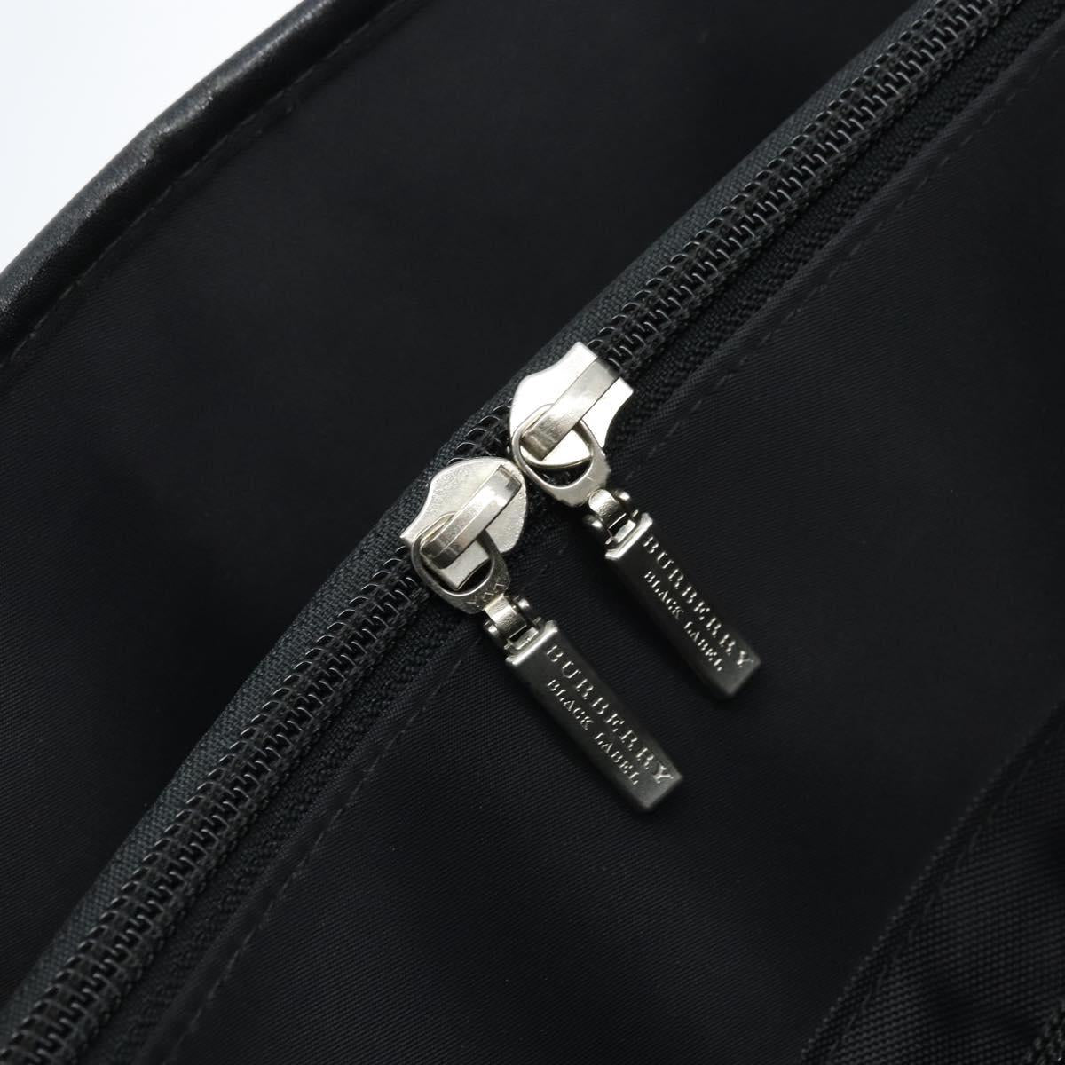 BURBERRY Black label Business Bag Nylon Black Silver Auth ka2647