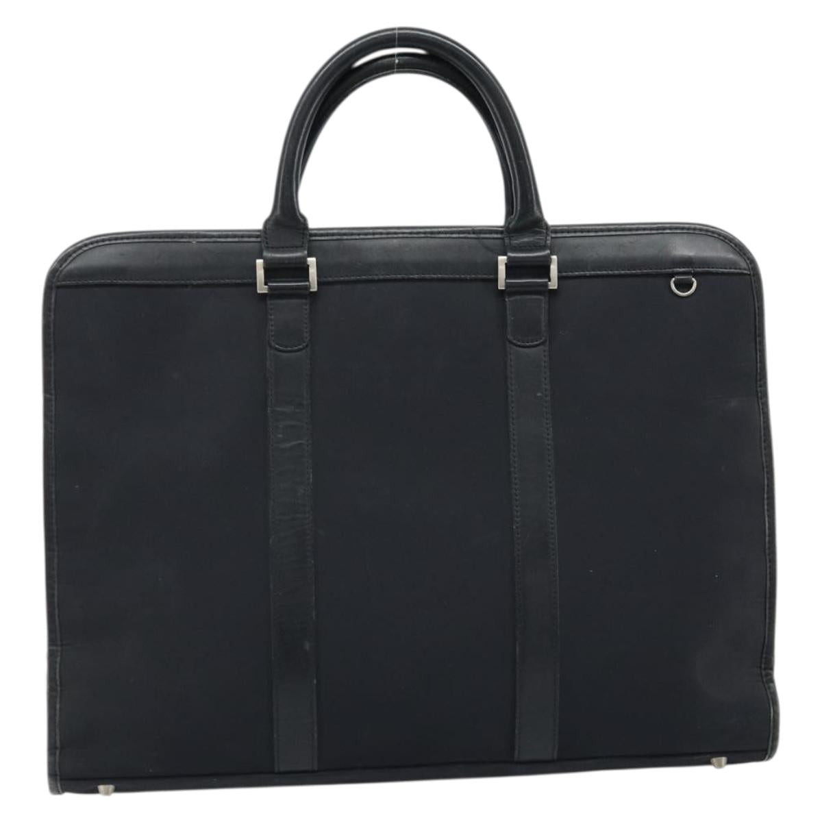BURBERRY Black label Business Bag Nylon Black Silver Auth ka2647