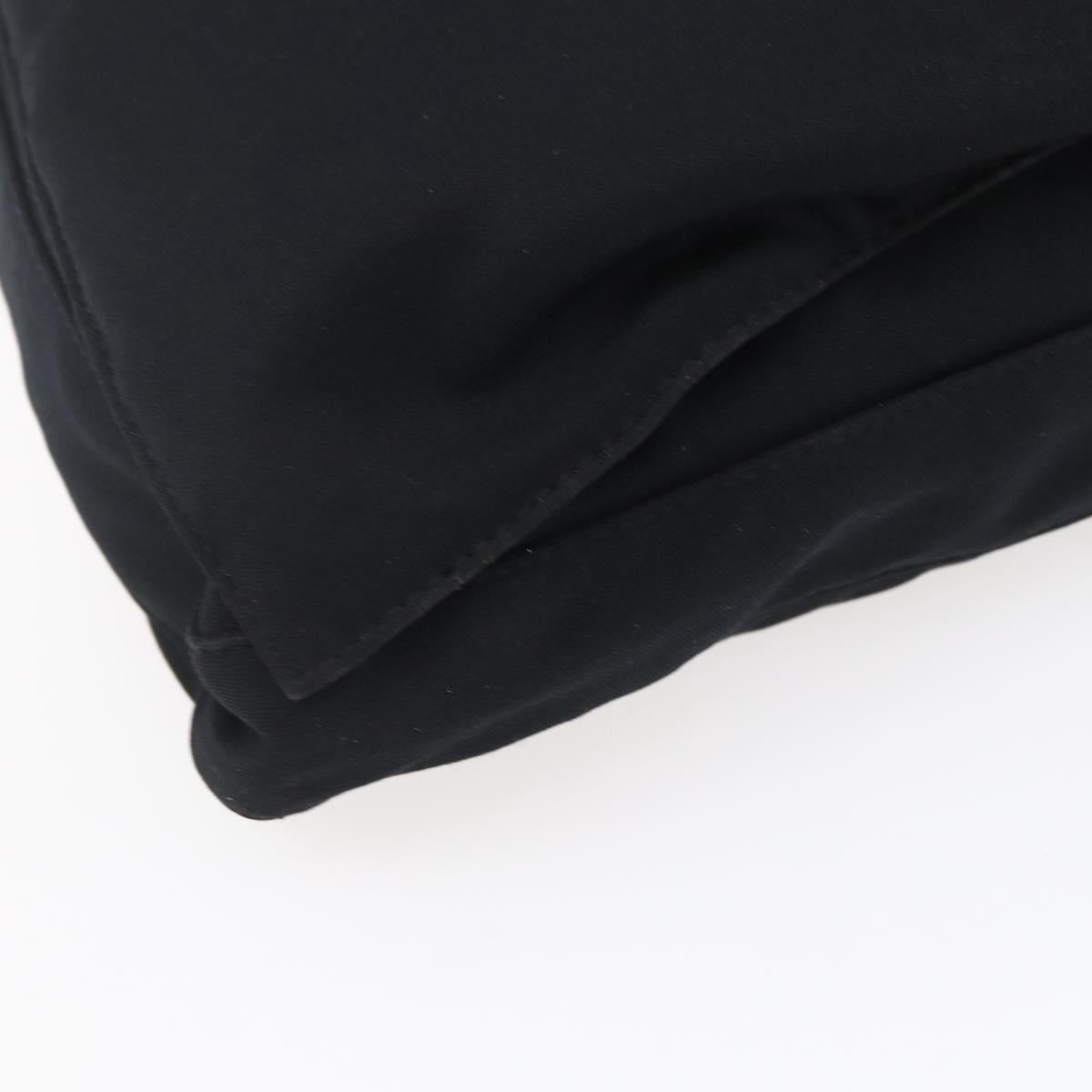 FENDI Shoulder Bag Nylon Black Silver Auth ka265