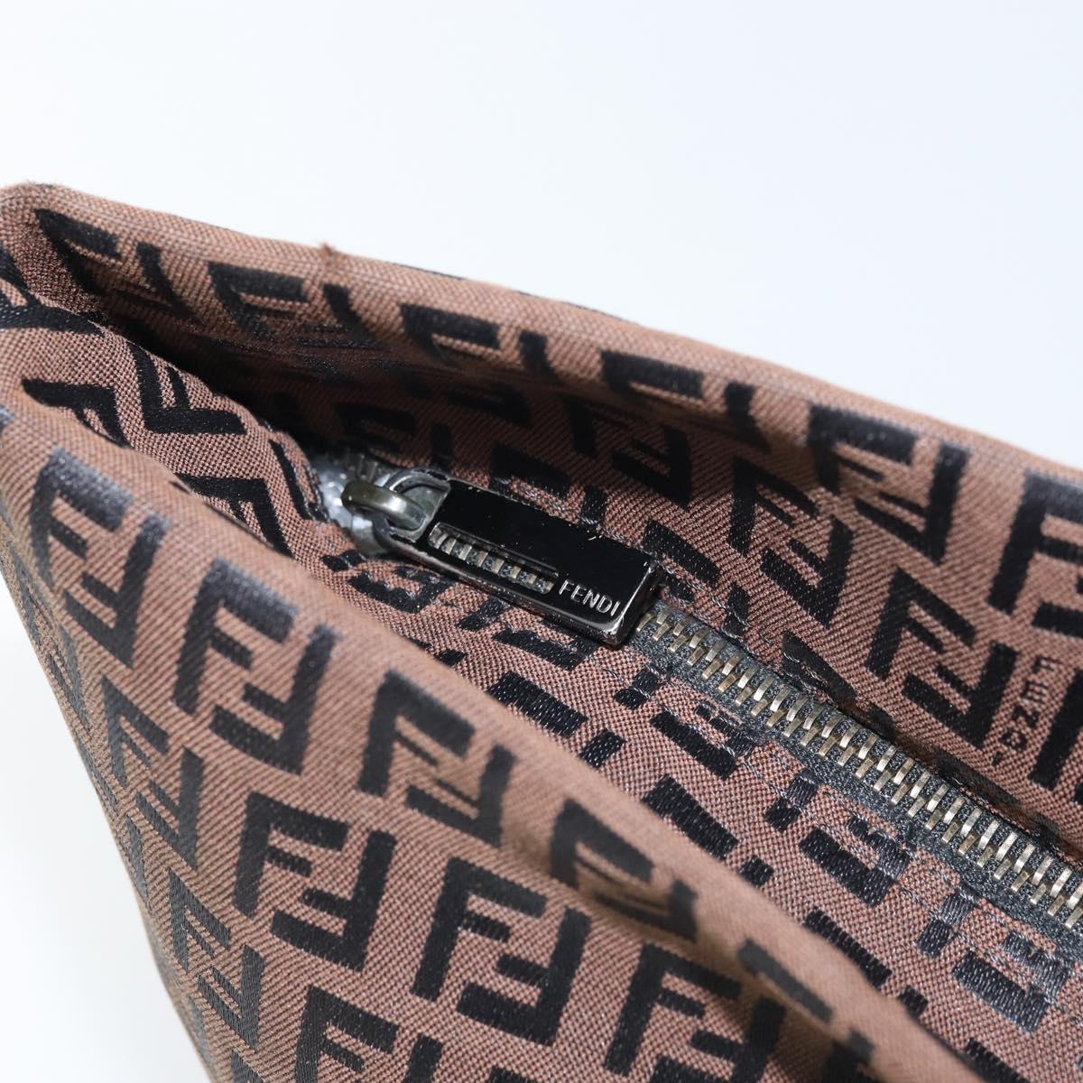 FENDI Zucchino Canvas Tote Bag Brown Auth ka2651