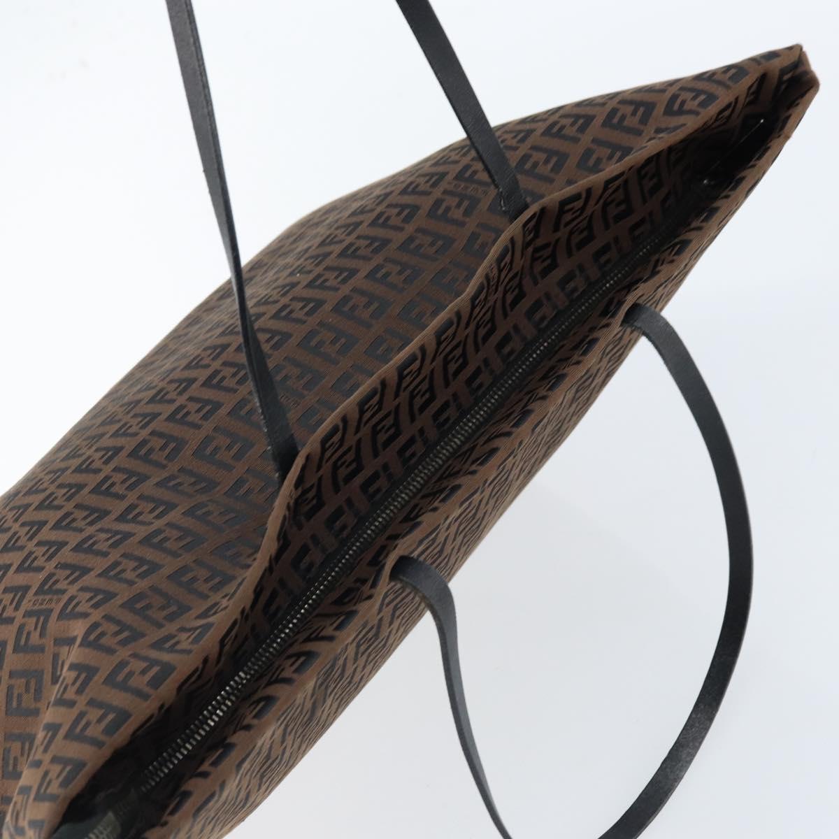 FENDI Zucchino Canvas Tote Bag Brown Auth ka2651