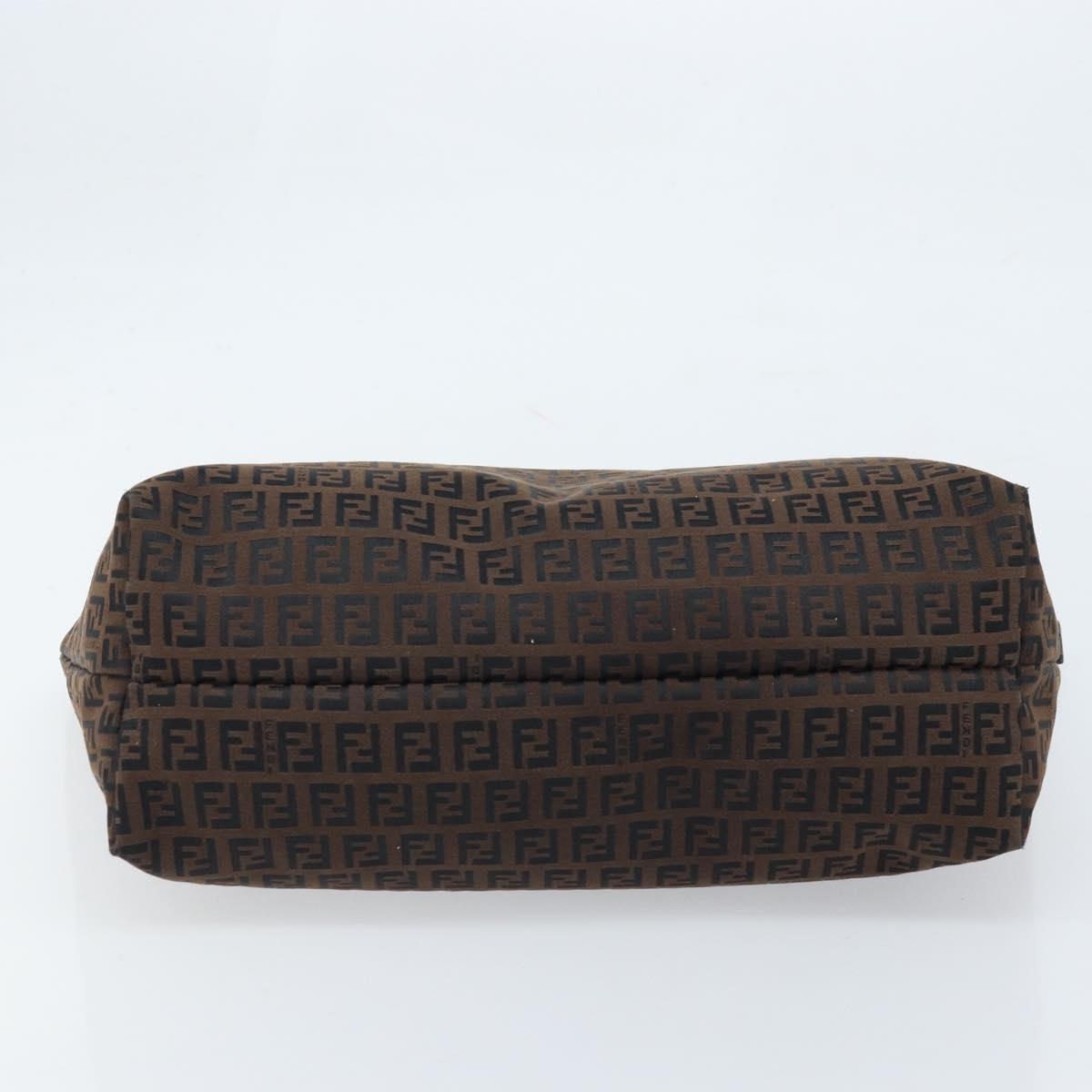 FENDI Zucchino Canvas Tote Bag Brown Auth ka2651