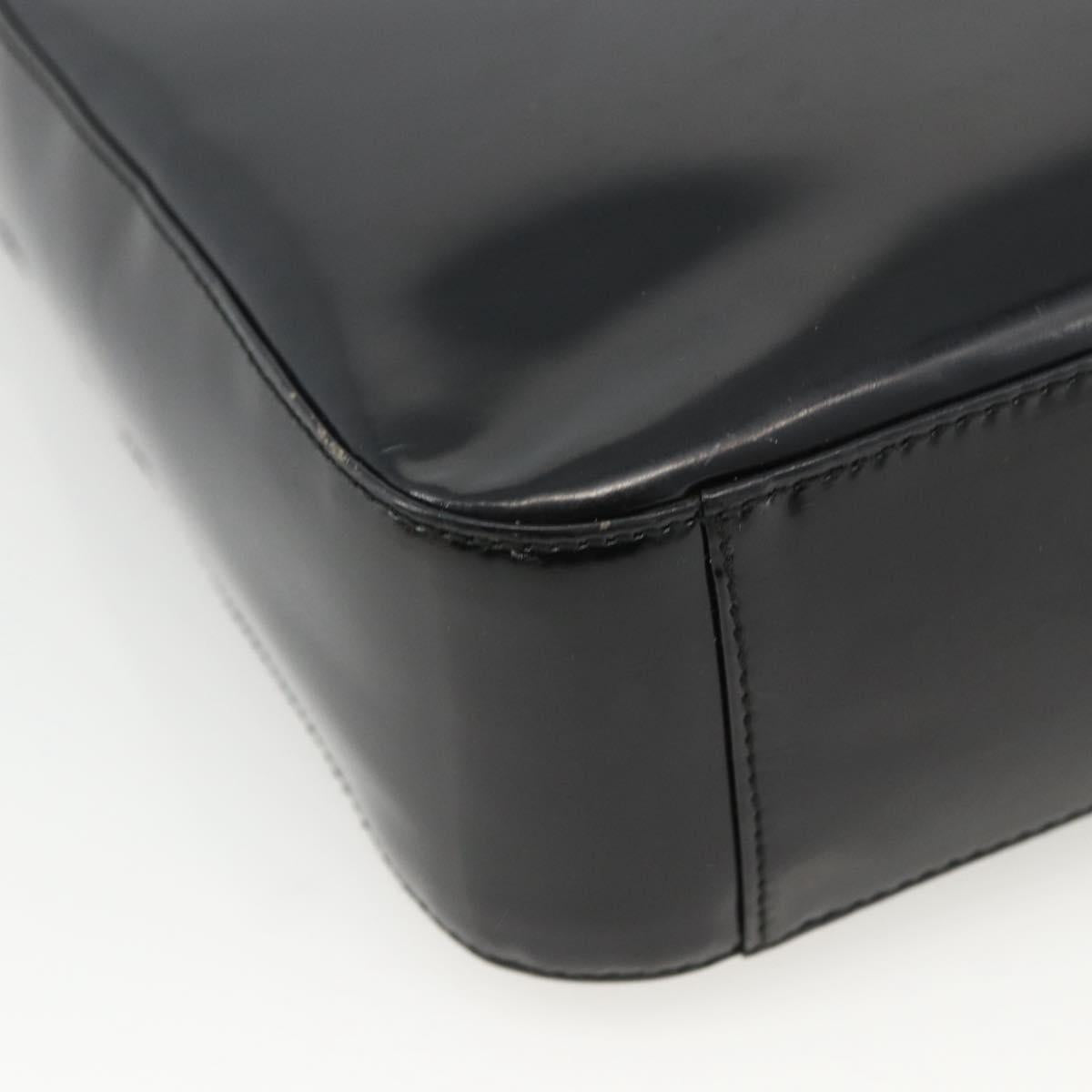 GUCCI Soho Shoulder Bag Patent leather Black Silver 000 1013 0506 Auth ka2677
