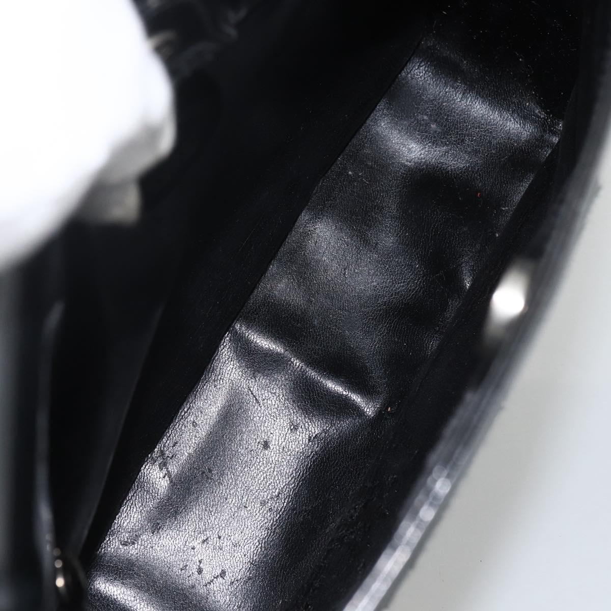 GUCCI Soho Shoulder Bag Patent leather Black Silver 000 1013 0506 Auth ka2677