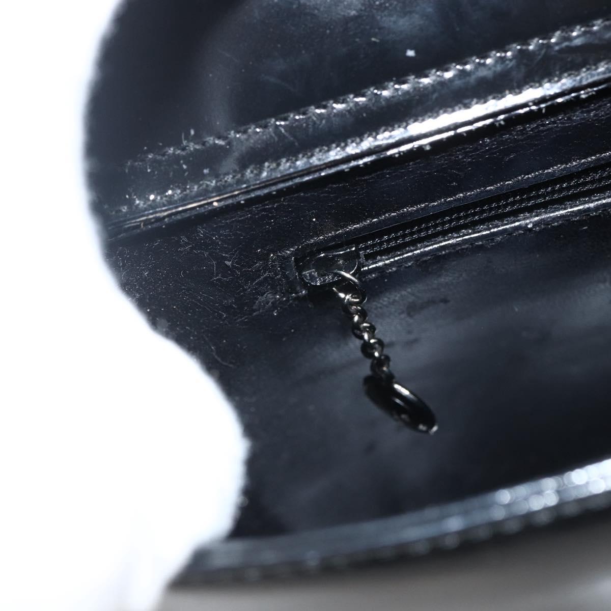 GUCCI Soho Shoulder Bag Patent leather Black Silver 000 1013 0506 Auth ka2677