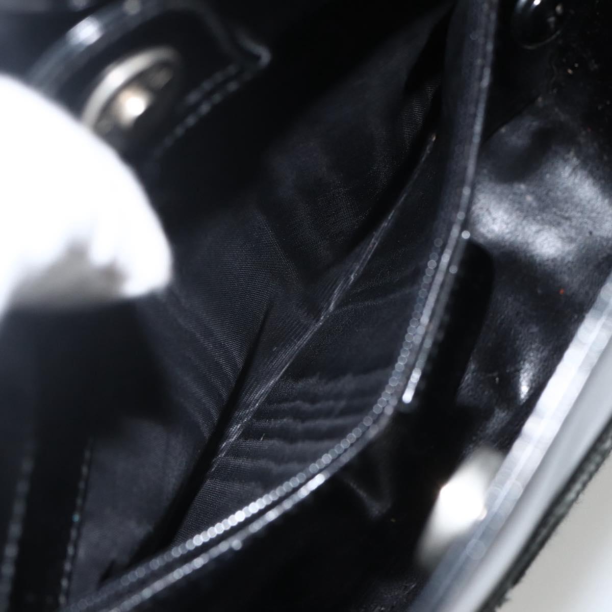 GUCCI Soho Shoulder Bag Patent leather Black Silver 000 1013 0506 Auth ka2677