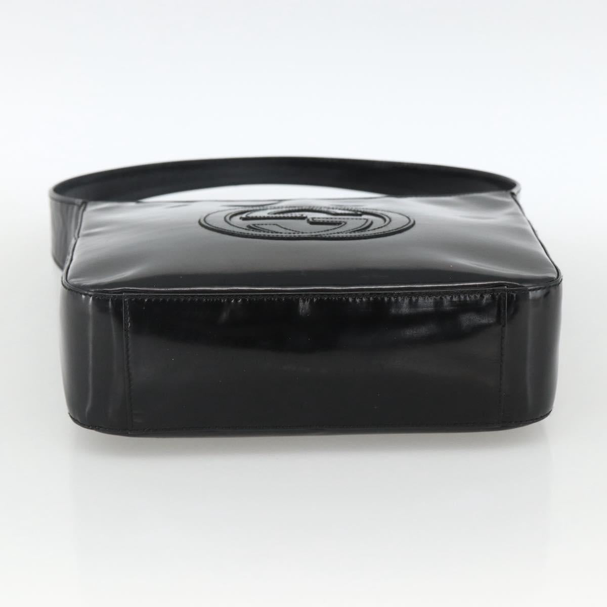 GUCCI Soho Shoulder Bag Patent leather Black Silver 000 1013 0506 Auth ka2677