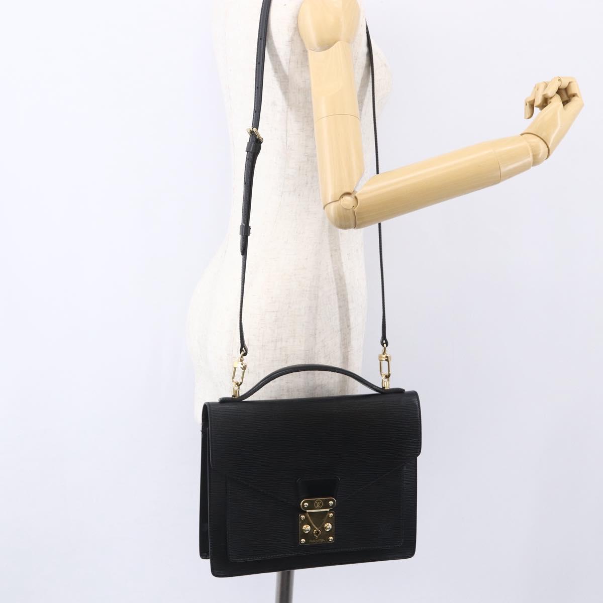 LOUIS VUITTON Epi Monceau 28 Hand Bag Black M52122 LV Auth ka268