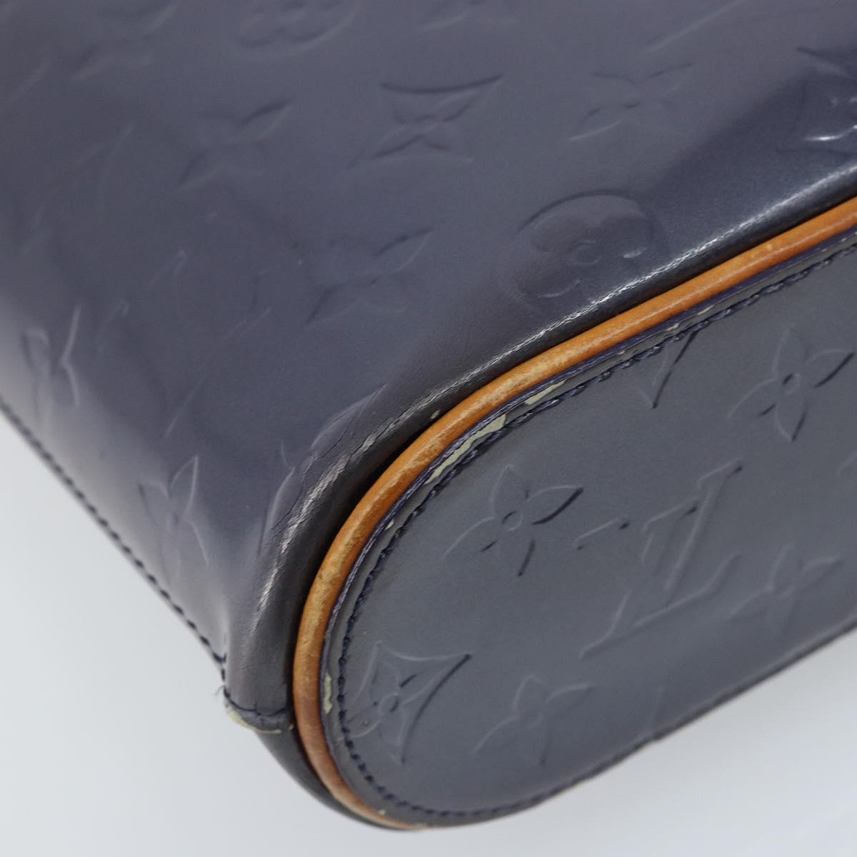 LOUIS VUITTON Vernis Stillwood Vertical Hand Bag Indigo M91365 LV Auth ka2684