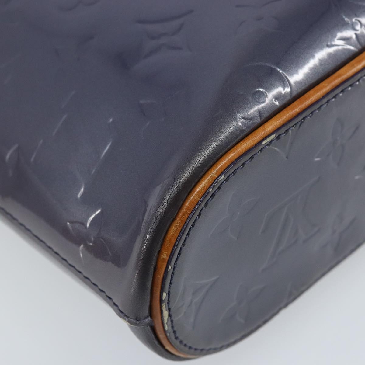 LOUIS VUITTON Vernis Stillwood Vertical Hand Bag Indigo M91365 LV Auth ka2684