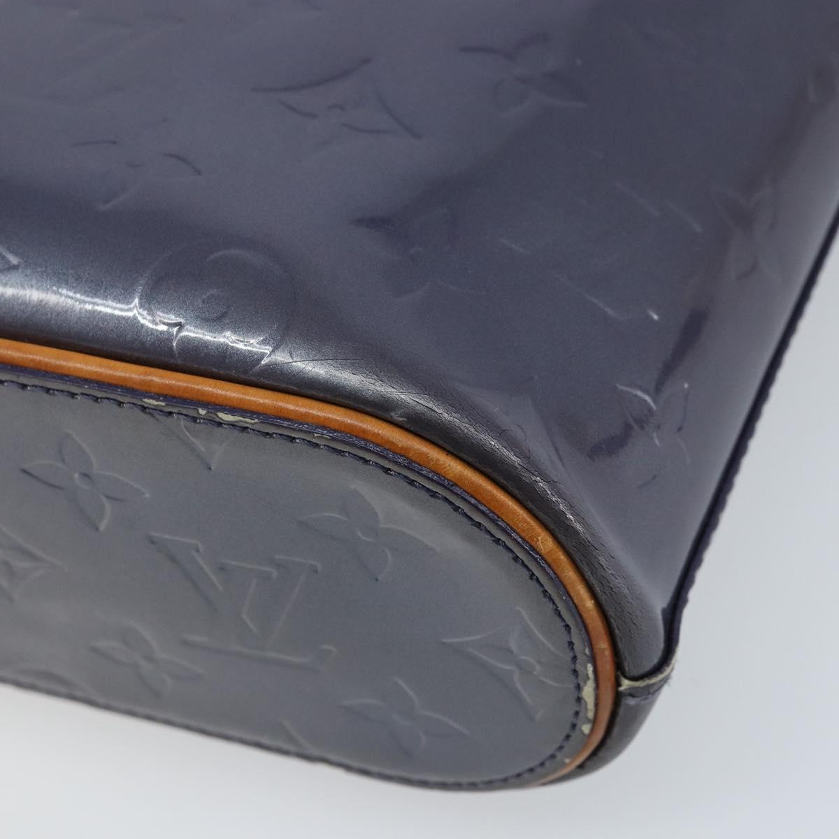LOUIS VUITTON Vernis Stillwood Vertical Hand Bag Indigo M91365 LV Auth ka2684