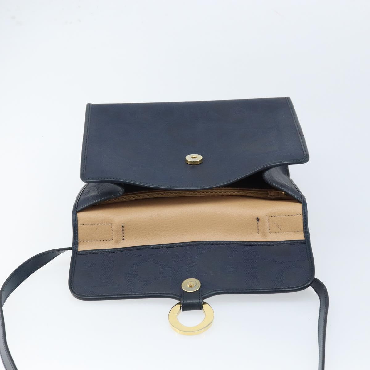 Christian Dior Trotter Canvas Hand Bag 2way Navy Gold Auth ka2695