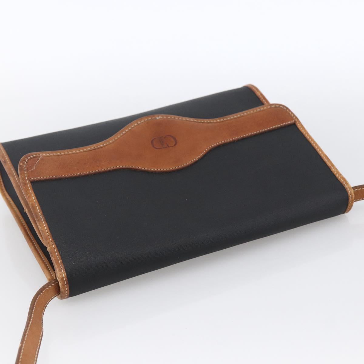 Christian Dior Shoulder Bag Nylon Black Gold Auth ka2697