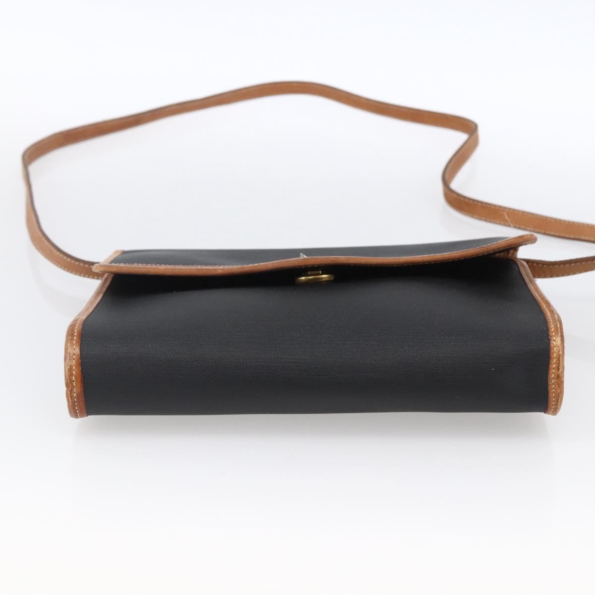 Christian Dior Shoulder Bag Nylon Black Gold Auth ka2697