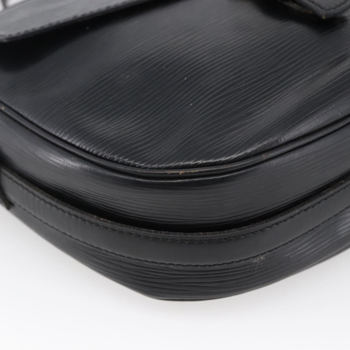 LOUIS VUITTON Epi Jeune Fille MM Shoulder Bag Black M52152 LV Auth ka2702