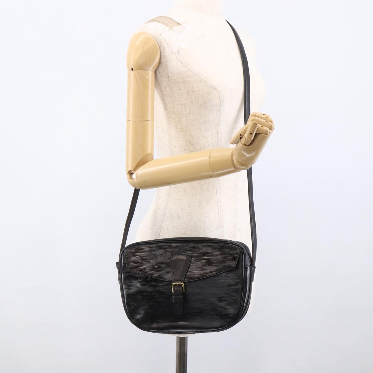 LOUIS VUITTON Epi Jeune Fille MM Shoulder Bag Black M52152 LV Auth ka2702