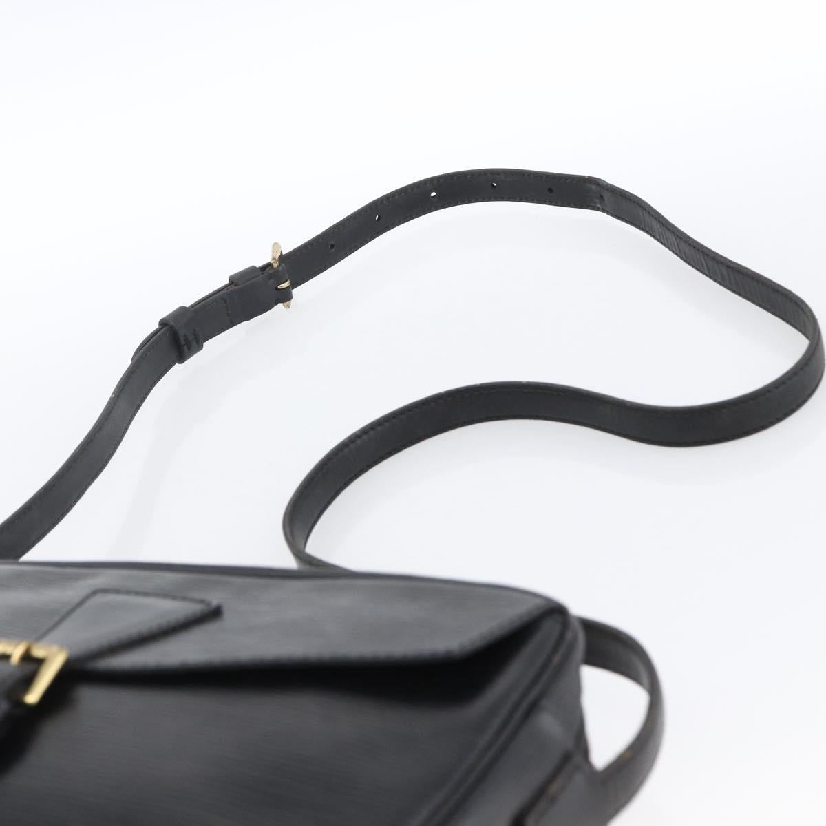 LOUIS VUITTON Epi Jeune Fille MM Shoulder Bag Black M52152 LV Auth ka2702