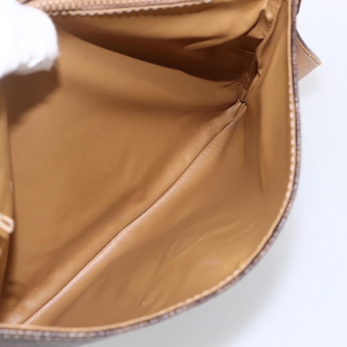 CELINE Macadam Canvas Shoulder Bag PVC Leather Brown Gold Auth ka2705