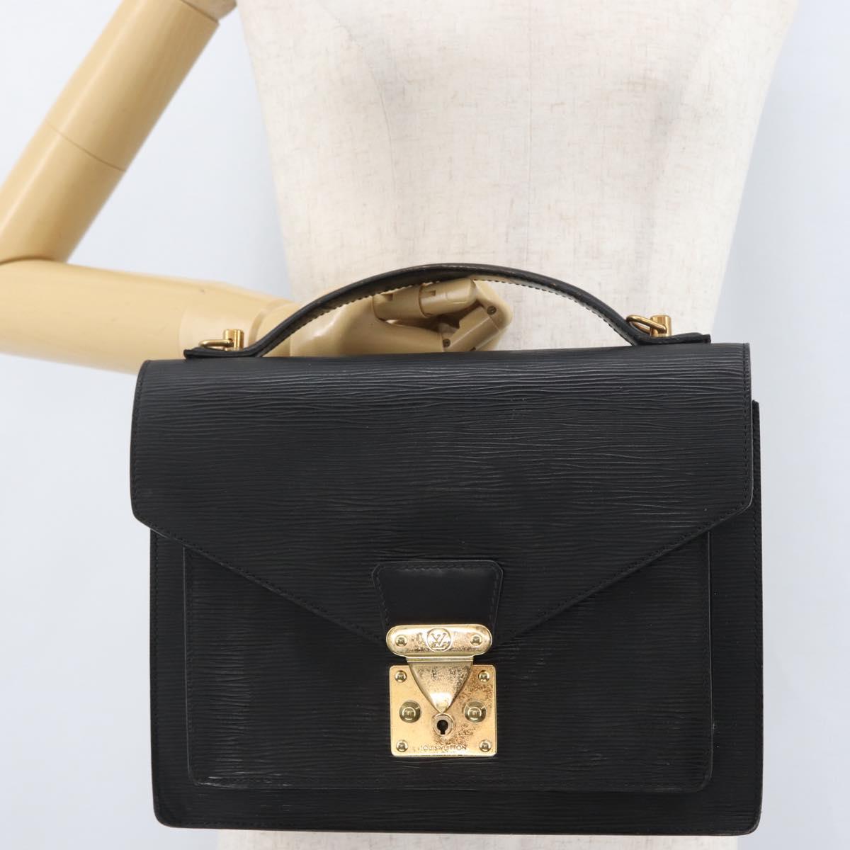 LOUIS VUITTON Epi Monceau 28 Hand Bag Black M52122 LV Auth ka2727