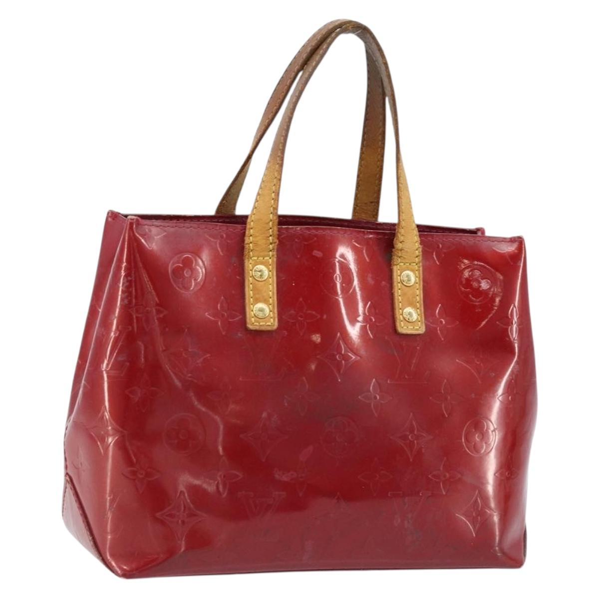 LOUIS VUITTON Monogram Vernis Reade PM Hand Bag Pomme D'amour M91990 Auth ka2730