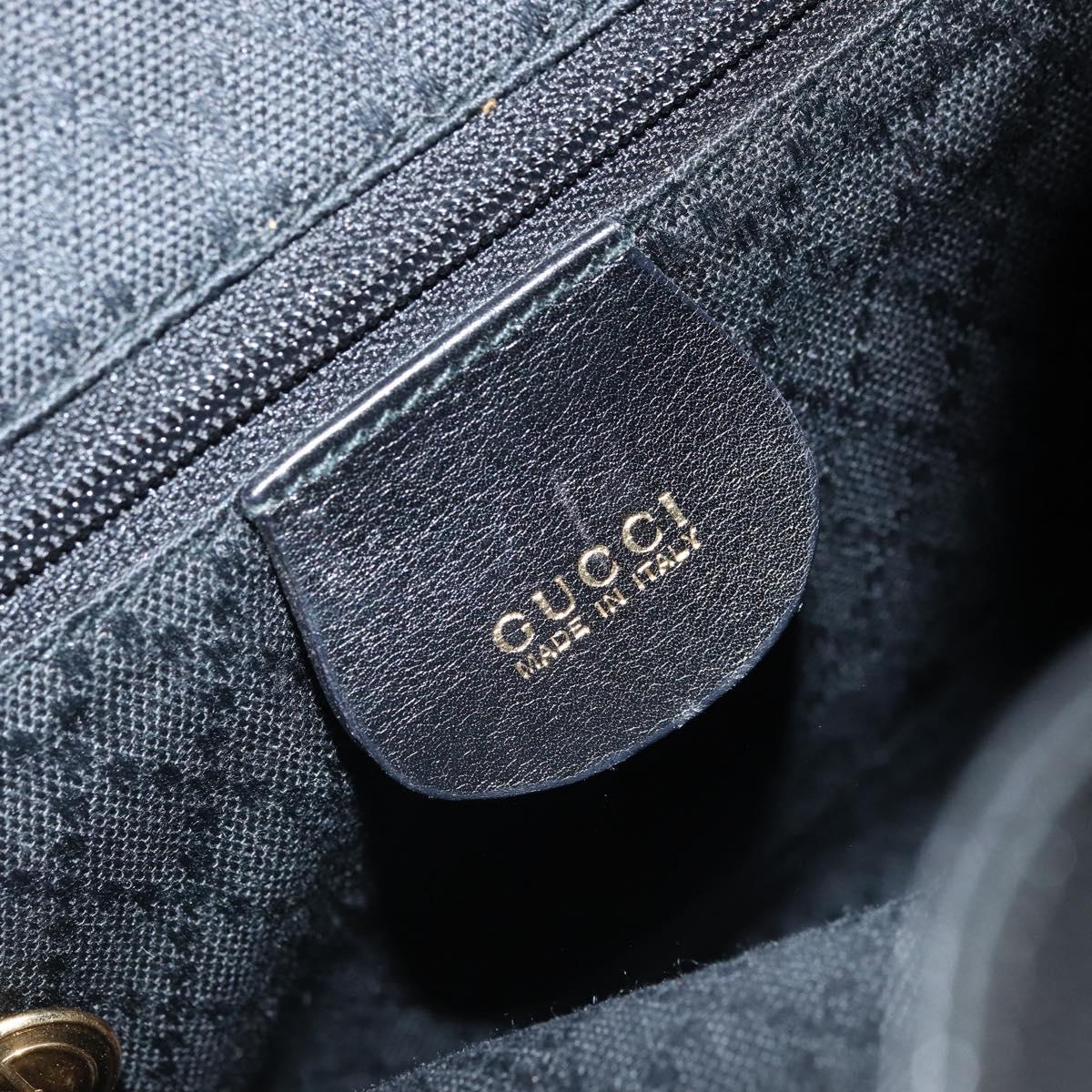 GUCCI Bamboo Backpack Leather Black Gold 003 1705 0030 Auth ka2738