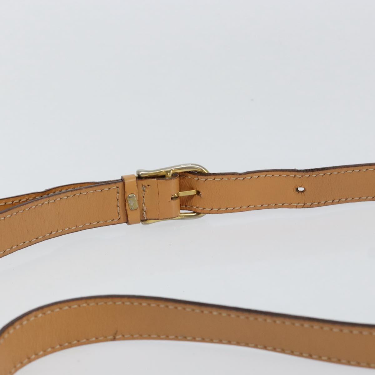 CELINE Macadam Canvas Shoulder Bag PVC Leather Brown Gold Auth ka274