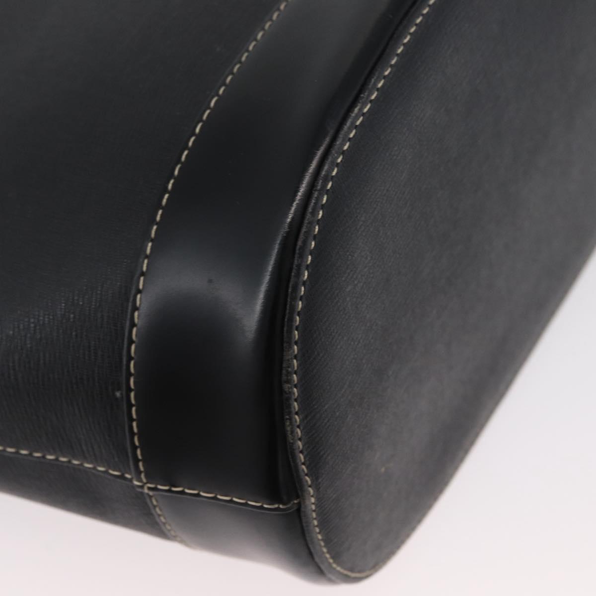 BURBERRY Tote Bag Leather Black Gold Auth ka2760